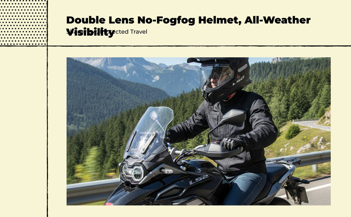 Certified helmet, double visor.