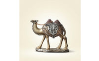 Camel Figurine with Saddle and Chain Ornate Decor Compact for Office, Art Lovers
