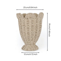 Woven Vase Handwoven Wicker Vase Compact for Living Room, Windowsill, Homeowners