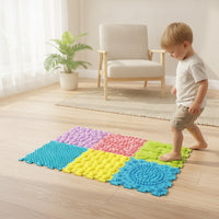 Foot Textured Sensory Puzzle Mat Interlocking Sensory Floor Tile for Kids, Young Children, Playrooms