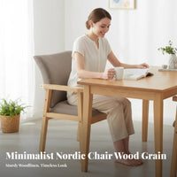 Upholstered Armchair Sturdy Frame Dining Seat Ergonomic Support for Reading Nook