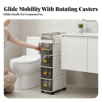 Narrow narrow profile Rolling storage rack Saving Narrow narrow profile Storage unit Slim Design