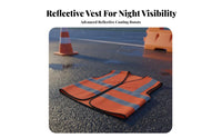 Reflective Vest Zipper Front Closure High Visibility Vest Lightweight Construction Waistcoat for Warehouse Airports, Railways, Nighttime