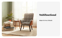 Upholstered Armchair Comfortable Seat Tufted Houndstooth Armchair Padded Cushion