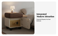 Bedside Table with Safe Modern Design Nightstand Multi-Functional Bedroom Furniture for Homeowners, Apartment Dwellers, Hotel Room