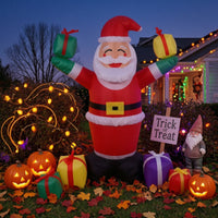Easy Deflation Inflatable Santa with Gift Boxes Festive Santa Inflatable with Gift Box Sturdy Waterproof for Yard, Garden