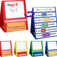 Foldable Double-Sided Tabletop Pocket Chart (Blue)