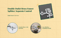 Brass faucet splitter, universal fit