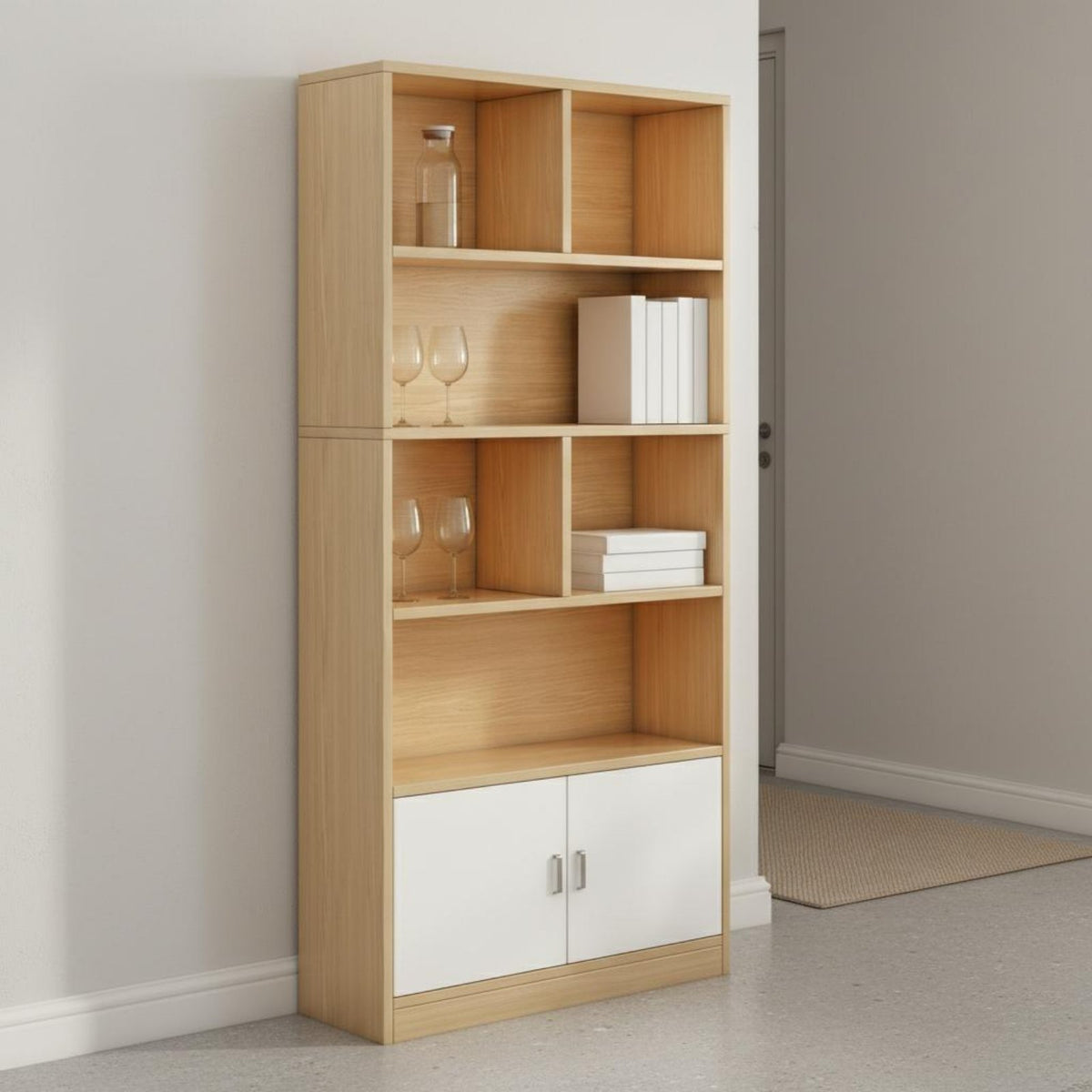 Living Room Divider Shelf Multi-compartment Storage Unit Freestanding Display Cabinet Bookcase Open-concept Shelving Suitable for Adults Bedroom Study Home Organization