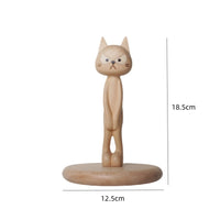 Wooden Feline Paper Towel Holder Minimalist Feline Paper Towel Stand Tabletop