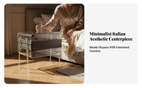 Fluted Drawer End Table Minimalist aesthetic Nightstand Easy Assembly for Guest Room