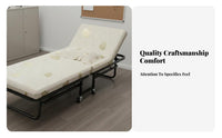 Adjustable Backrest Single Rollaway Bed Foldable Design Rollaway Bed with Mattress 360° Swivel Wheels Portable Furniture Space-Saving for Hospital Caregivers, Office Workers, Apartment Dwellers, Home, Bedroom, Guest Room, Camping