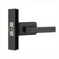 Extremely Narrow Aluminum Alloy Door Lock, Modern Handle for Bathroom, Bedroom, Glass Hinge Doors, Universal Installation