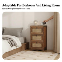 Woven Drawer End Table Nordic Design Nightstand space-saving Size for Living Room