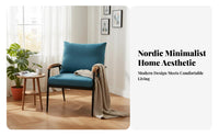 Nordic Design Upholstered Armchair with Wood Frame Minimalist aesthetic Sofa Set Space-Saving Household Furniture Removable and cleanable Cover for Homeowners, Interior Designers, Living Room, Small Apartment, Study, Reception Area