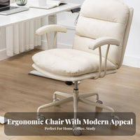 Upholstered Rolling Task Chair 360-Degree Swivel Upholstered Rolling Armchair