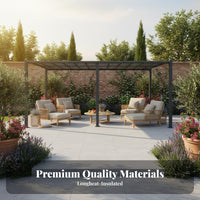 Aluminum Carport Waterproof Aluminum Sun Cover Protection Outdoor Gazebo for Homeowners, Families, Courtyard, Backyard, Poolside