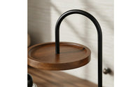 Double Layer Display Shelf Open Design Wood and Metal Vanity Tray Nordic Design