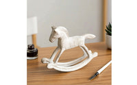 Cast Iron Rocking Horse Distressed Rocking Horse Figurine Antique Desk Ornament for Decorators, Collectors, Bookshelf