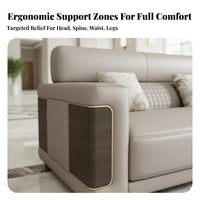 High-End Design Quilted Leather Settee Long-Lasting Construction Lobby Couch Easy to Clean Reception Seating Solid Frame for Interior Designers, Hotel Managers, Business Owners, Waiting Room, Clubhouse, Office