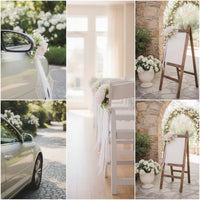 Artificial Flower Decoration with Lace Long-Lasting Bouquet with Ribbon Lifelike