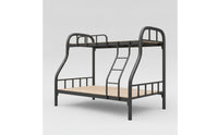 Metal Bunk Bed Frame Space-Saving Bunk Bed with Ladder Sturdy Furniture Modern for Students, Bedroom