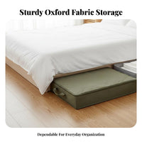 Underbed Storage Box Space Saving Under Bed Storage Container Large Capacity Foldable Textile Organizer for Students, Closet