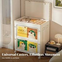 foldable Cabinet with casters Large Capacity Household Storage Foldable Design