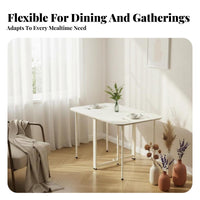 Space-Saving Table with Integrated Chairs Foldable Design Dining Set Installationuncluttered Slim Form for Students, Hosts