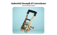 Rust Resistant Buckle Ratchet Tie-down Strap Heat Treated Steel Truck Cargo Strap Easy To Use for Drivers, Moving, Warehouses, Car Roof Rack