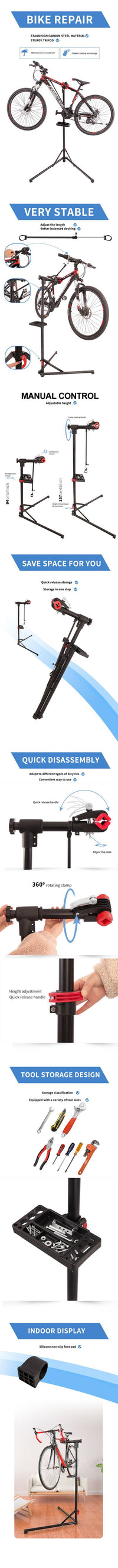 Bicycle Display Stand and Repair Workbench for Shop Use