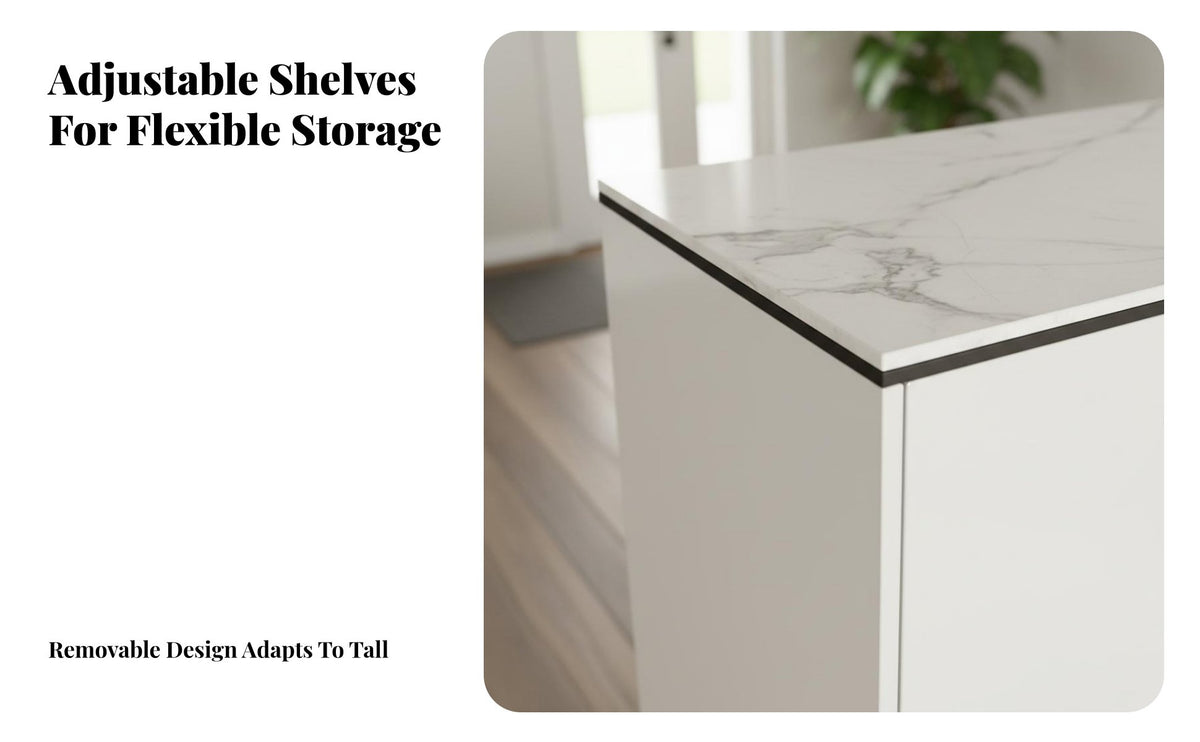 Light Luxury Design Entryway Shoe Cabinet Spacious Top Surface Large Capacity Shoe Storage Raised Base Household Furniture Adjustable Shelves for Apartment Dwellers, Homeowners, Families, Foyer, Hallway, Living Room, Bedroom