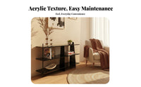 Modern Design 2-Tier Console Table Minimalist aesthetic Wavy double-level Stand Space-Saving Display Rack Multi-Functional for Homeowners, Apartment Dwellers, Interior Designers, Entryway, Hallway, Living Room, Bedroom