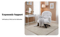 Upholstered Rotating Armchair Height Adjustable Task Chair Thick Padding Easy to Assemble for Students, Study Room