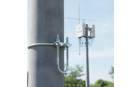 Antenna Mast Clamp Galvanized Mast Clamp with U-Fasteners Serrated Pole Mounting Bracket for Installers, Hobbyists, Communications Installations