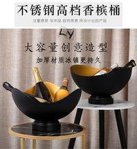 欧式高档香槟桶加厚不锈钢大号红酒冰桶酒吧餐厅洋酒冰桶派对冰桶