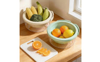 Double Layer Drain Basket Versatile 2 in 1 Colander and Bowl Set Large Capacity Fruit and Vegetable Washing Basket