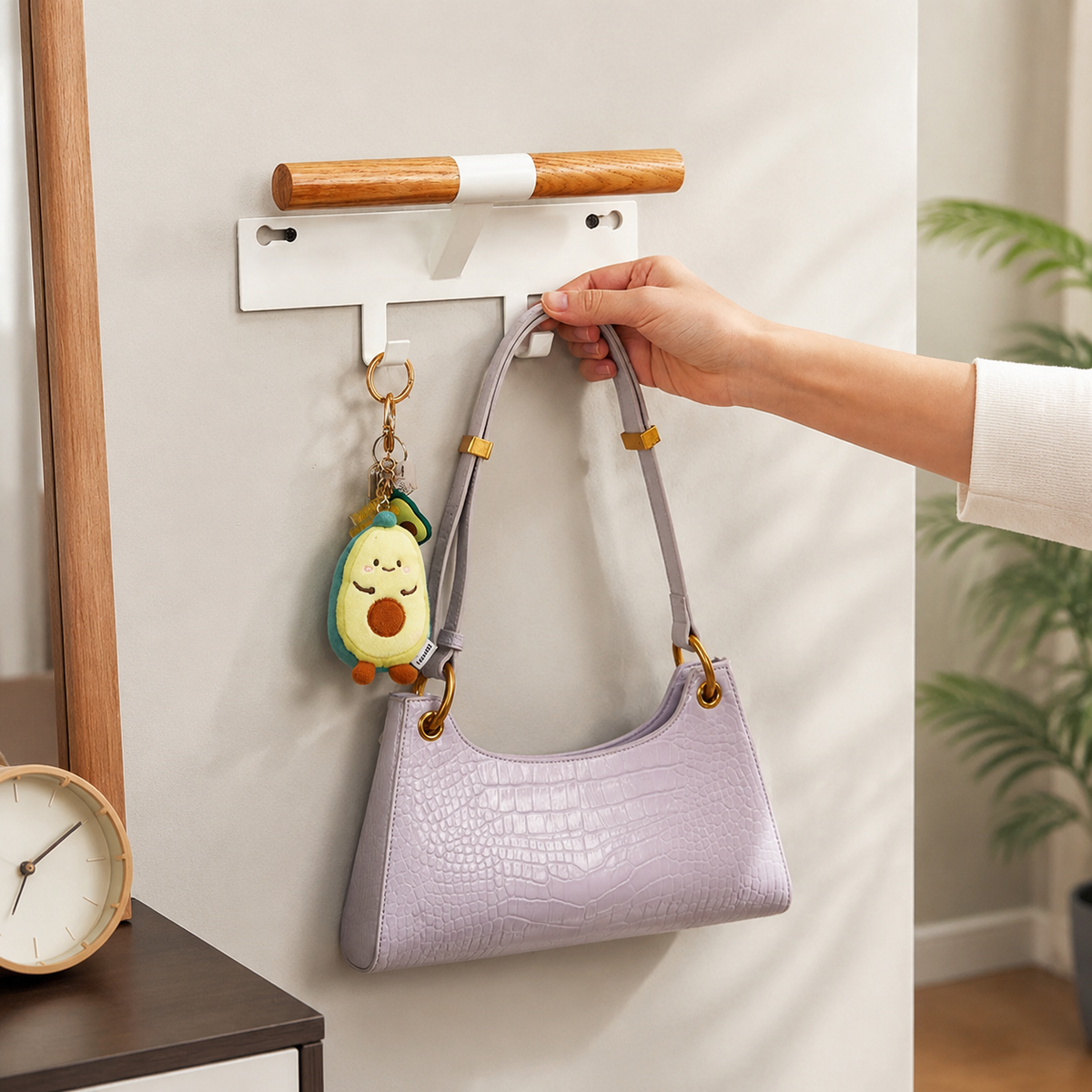 Modern Coat Hooks, Entryway Key Rack, Wall-Mounted Clothes Hooks, 20kg Load Capacity Hook Rail for Hallway & Office