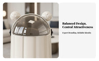 Translucent Lid Bear Trash Can Glossy Lidded Trash Can Domed Top Home Decor for Indoor