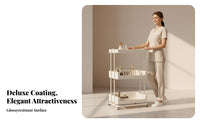Salon Service Trolley Easy to Clean Cream Design Utility Cart Space Saving Utility Trolley with Wheels for Beauticians, Spa, Narrow Areas, Living Room