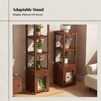 New Chinese Bamboo End Table, Corner Table, Multitier Storage Shelf