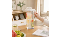 Slim Refrigerator Pitcher with Infuser Graduated Infusion Pitcher with Filter BPABPA-Safe Carafe with Lid Lightweight for Tea Lovers, Kitchen