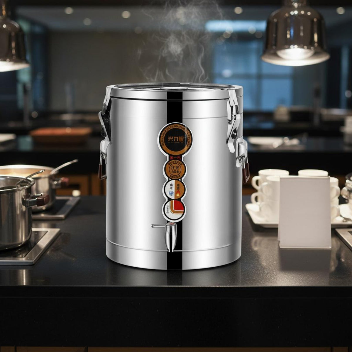 Stainless Steel Insulated Barrel Temperature Control Retention Stainless Steel Thermal Container Multipurpose Insulated Soup Bucket for Restaurants