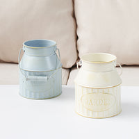 Vintage Metal Milk Jug Planter for Home Decor