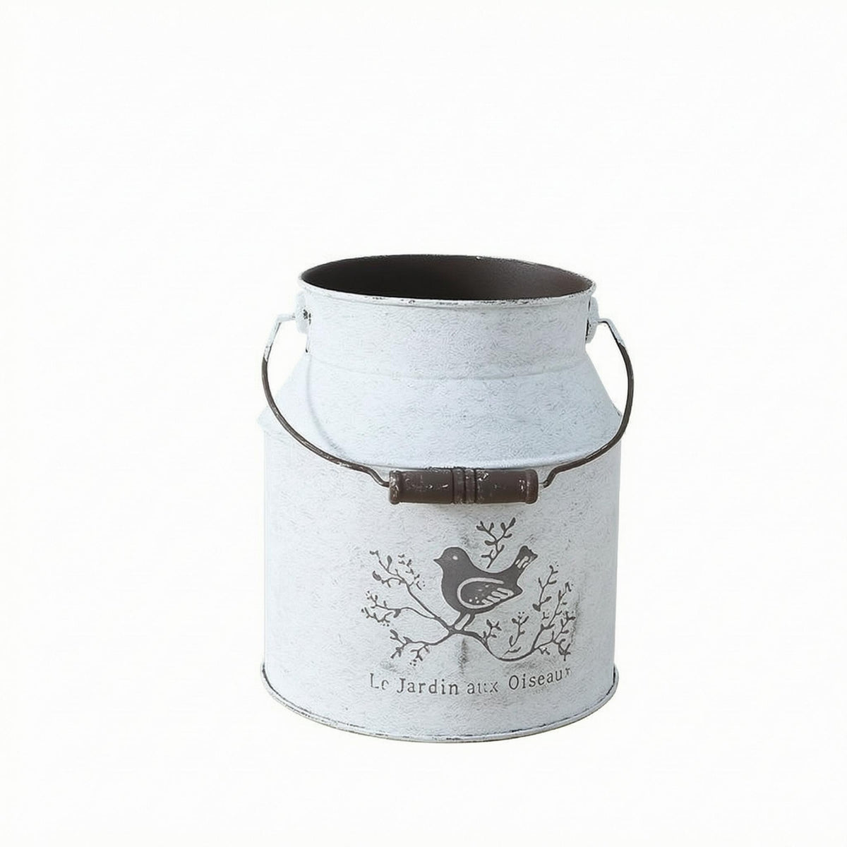 Decorative Iron Pail Distressed Finish Rustic Metal Pail