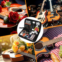 106-Piece Guitar Tool Kit with Guitar Picks, Finger Protectors, Bridge, Nut, Saddle, and String Expander