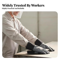 Leather Metalwork Gloves Wear-Resistant Leather Work Gloves Guarding Gear for Construction Workers, Mechanics, Maintenance, Material Handling