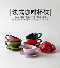 不规则高级感咖啡杯碟陶瓷高颜值马克杯商务拉花咖啡杯手捏杯