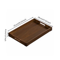 Wood Beverage Tray with Handles Easy to Carry Rectangular Beverage Tray Raised Edges Houseware for Dining Table