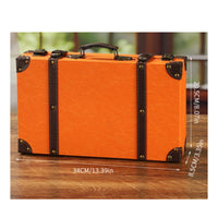 Suitcase-Shaped Storage Box Metal Latch Vintage Suitcase Box Reinforced Corners